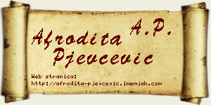 Afrodita Pjevčević vizit kartica